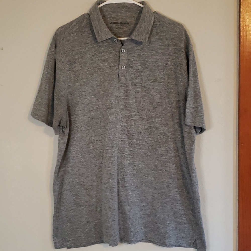 COPY - Johnston & Murphy gray polo tee shirt EUC size XXL